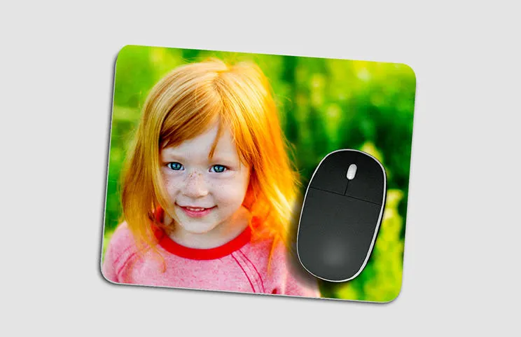 Mouse Pad|Personalised mouse mat featuring a cute redhead girl, vibrant green background.  Create your unique design today!|Personalised mouse mats:  Vibrant designs, featuring unicorns, cats, & surfers.  Create your unique style!|Personalised mouse mat featuring a happy couple, summer holiday photo.  Unique design, your picture!|Personalised mouse mat featuring a happy family with their dog in a sun-drenched field.  Create your own unique design!||||||