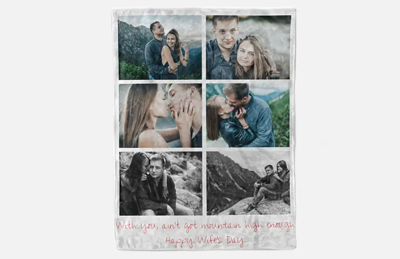 Printerpix photo blanket with photos of family