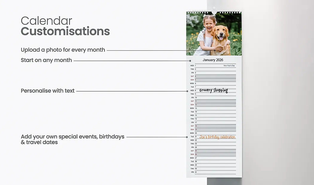 Personalised Wall Calendar