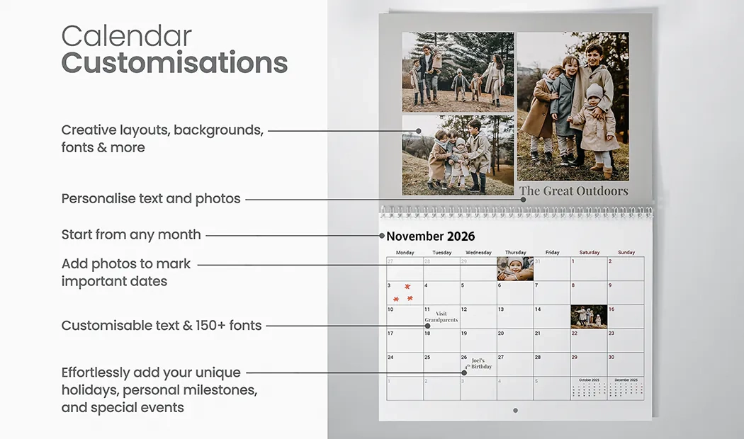 Personalised Wall Calendar