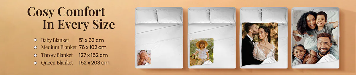 Size Guide - Cosy Comfort in Every Size - Baby, Medium, Throw, Queen