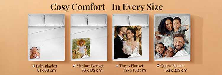 Size Guide - Cosy Comfort in Every Size - Baby, Medium, Throw, Queen