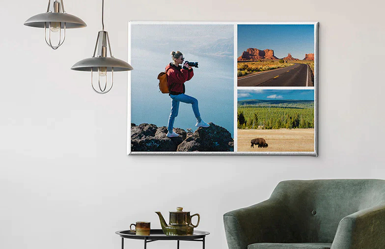 Collage Canvas Prints: Can’t pick just one photo? Combine them all into a single masterpiece with custom collage canvas prints.